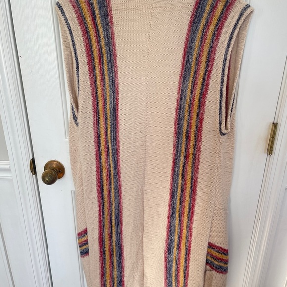 Curations Caravan Sweater Knit Vest Oatmeal Xl Boho Beachy Lagenlook - Picture 7 of 9